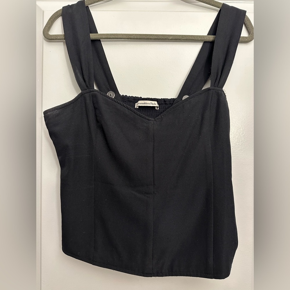 Abercrombie Black Wide Strap V-Neck Cami